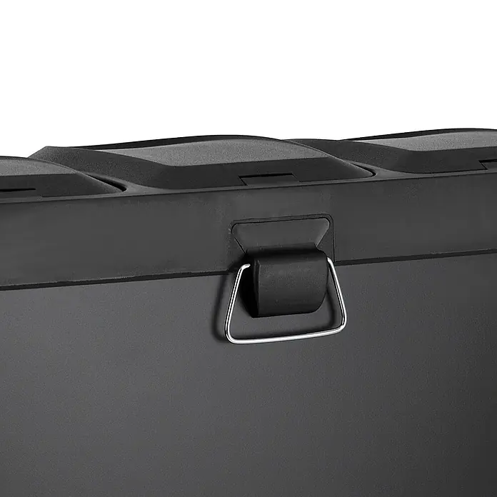 SVITA Mülleimer TC3X20 60L 3x20 Liter Treteimer Abfalleimer Schwarz -  - Schwarzer Aufbewahrungsbehälter mit silbernem Metallverschluss.