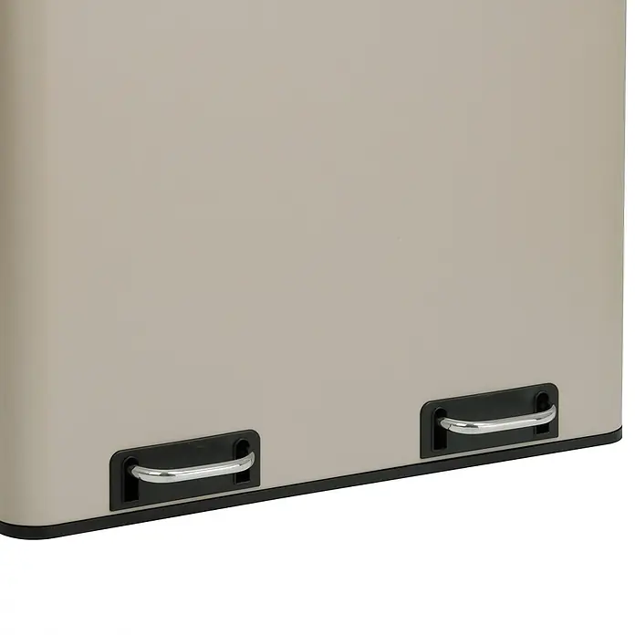 SVITA TM2X30 Mülleimer 60 Liter Küchen-Ordnung Trennsystem Taupe -  - Beiger, rechteckiger Tretmülleimer mit zwei verchromten Pedalen.