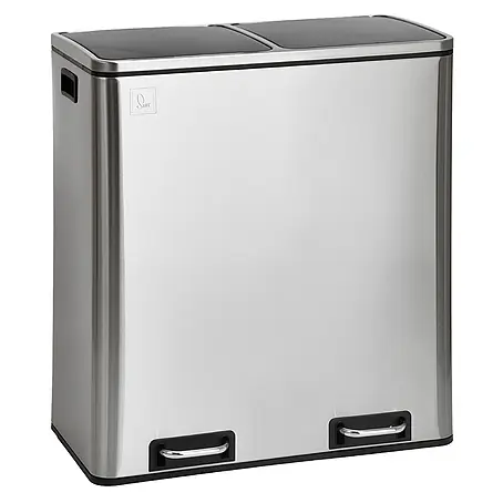 SVITA TM2X30 Treteimer 60 Liter Silber