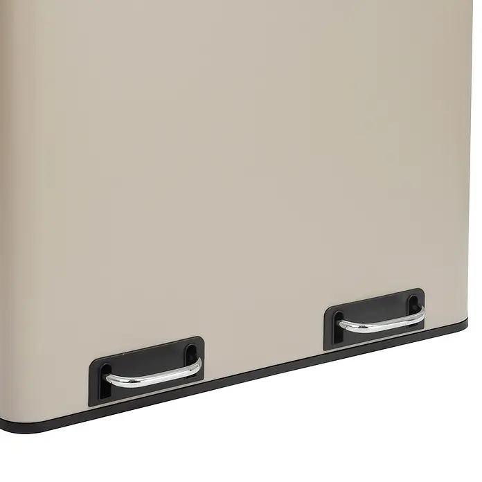 SVITA Mülleimer TM2X24 Treteimer 48 Liter Inneneimer Trennsystem Taupe -  - Beiger Treteimer mit zwei verchromten Fußpedalen.
