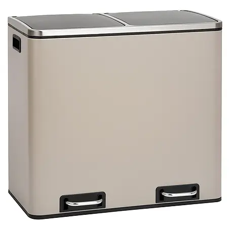 SVITA Mülleimer TM2X24 Treteimer 48 Liter Inneneimer Trennsystem Taupe