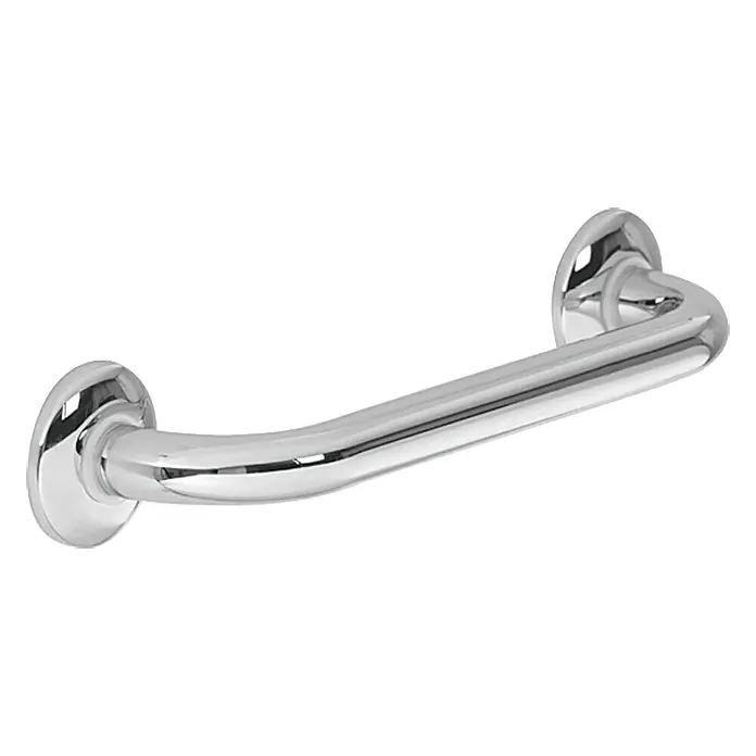 Tesa Asidero de baño DK216 - Largo: 36,5 cm, Latón - Una barra de agarre cromada diseñada para brindar soporte y seguridad en el baño, ideal para personas con movilidad reducida.