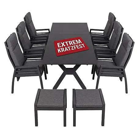 Bene Living  Gartentisch-Set Merida + Hocker mit Tisch Granada
