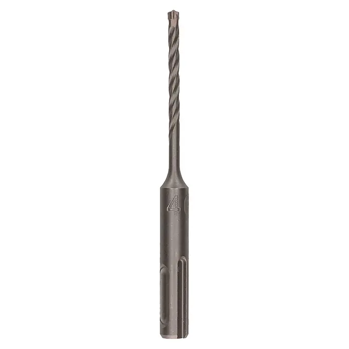 Craftomat SDS-Plus Betonbohrer - Durchmesser Bohrer: 4 mm, Arbeitslänge: 50 mm, 1 Stk. - Grauer SDS Plus Hammerbohrer mit Spiralnut und einer "4" am Schaft.