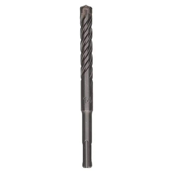 Craftomat SDS-Plus Betonbohrer - Durchmesser Bohrer: 14 mm, Arbeitslänge: 100 mm, 1 Stk. - Dunkelgrauer SDS Plus Hammerbohrer mit Spiralkanälen und der Kennzeichnung „14“ für 14 mm Durchmesser.