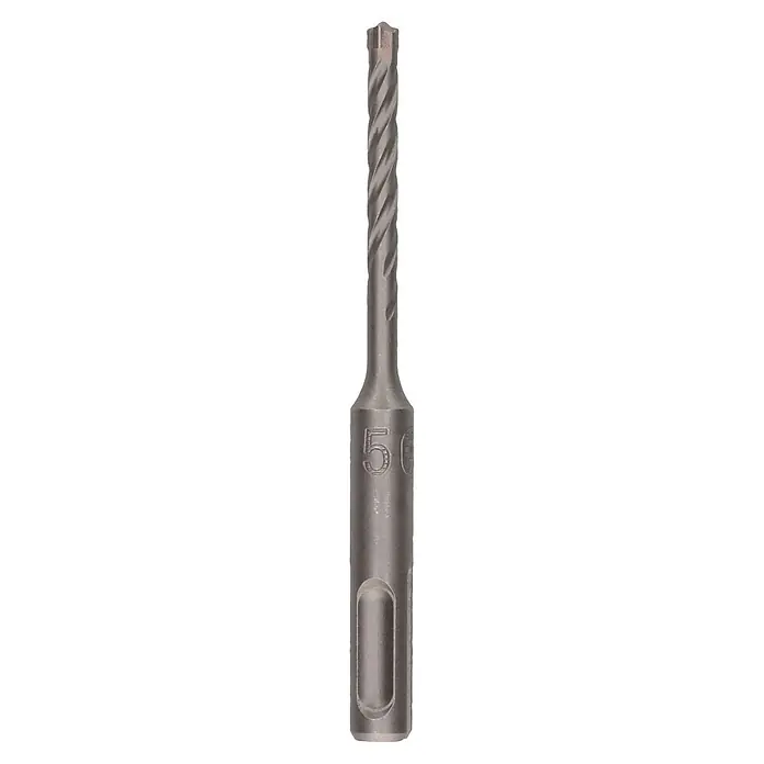 Craftomat SDS-Plus Betonbohrer - Durchmesser Bohrer: 5 mm, Arbeitslänge: 50 mm, 1 Stk. - Grauer SDS-plus Hammerbohrer, markiert mit '5', mit Spiralnuten für Mauerwerk.