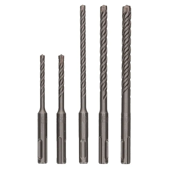Craftomat SDS-Plus Betonbohrer-Set - 5 -tlg. - Fünf graue SDS Plus Hammerbohrer für Beton, mit Hartmetallspitzen, in Größen 5-10mm.