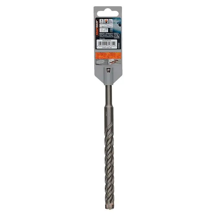 Craftomat SDS-Plus Betonbohrer - Durchmesser Bohrer: 16 mm, Arbeitslänge: 150 mm, 1 Stk. - 16mm grauer Metall SDS-plus Hammerbohrer in Originalverpackung für Beton/Mauerwerk.