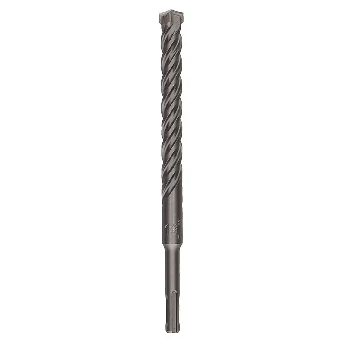 Craftomat SDS-Plus Betonbohrer - Durchmesser Bohrer: 16 mm, Arbeitslänge: 150 mm, 1 Stk. - Dunkelgrauer SDS-Plus Hammerbohrer mit Hartmetall-Kreuzkopfspitze und Spiralnuten. Markiert mit '16'.