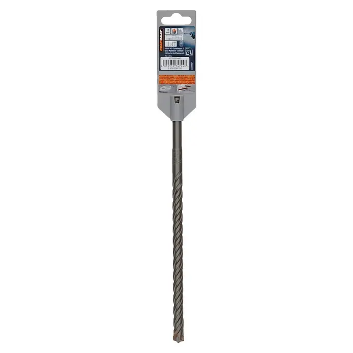 Craftomat SDS-Plus Betonbohrer - Durchmesser Bohrer: 12 mm, Arbeitslänge: 200 mm, 1 Stk. - Ein 12 mm Craftomat SDS Plus Hammerbohrer in Dunkelgrau mit Hartmetallspitze, in Blisterverpackung.