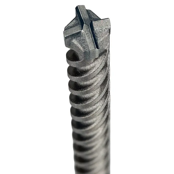 Craftomat SDS-Plus Betonbohrer-Set - 5 -tlg. - Grauer Metallbohrer mit markanter Kreuzspitze aus Hartmetall und Wendelgängen.