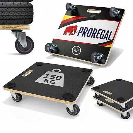 Proregal  Transportroller HERCULES 2 Stück Siebdruckplatte