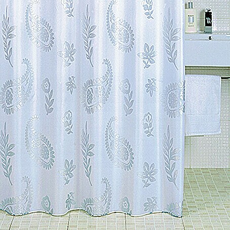 Venus Textil-Duschvorhang Flower (240 x 200 cm, Silber, 100 % Polyester)