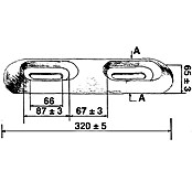 Talamex Rumpfanode (Aluminium, 1 kg, Süß- & Brackwasser, 320 x 65 x 35 mm, Schrauben)