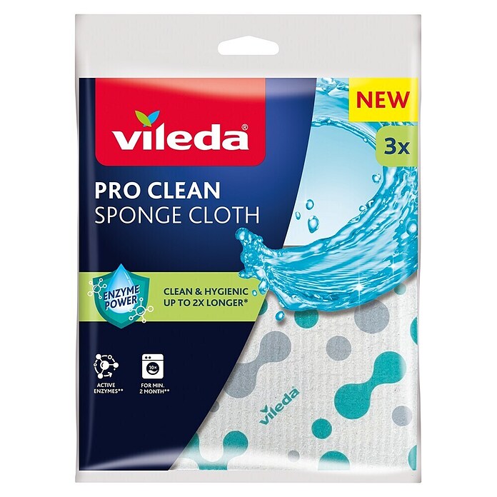 Vileda Pro Clean Spužvasta krpa  (Š x D: 18 x 2 cm, Materijal: prirodni materijali, 3 Kom.) | BAUHAUS