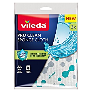 Vileda Pro Clean Spužvasta krpa (Š x D: 18 x 2 cm, Materijal: prirodni materijali, 3 Kom.)