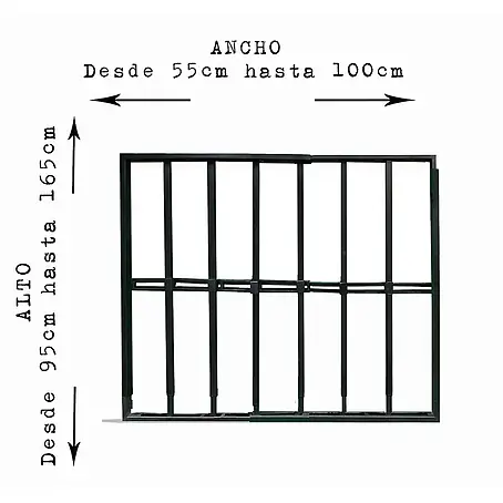 Adaptta  Fenstergitter ausziehbar 55×95–100×165 cm, schwarz