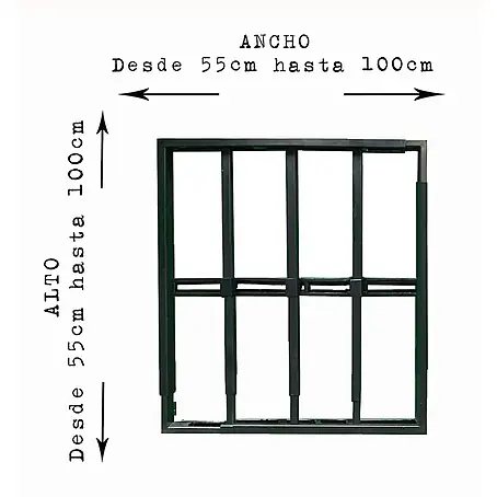 Adaptta  Fenstergitter ausziehbar 55×55–100×100 cm, schwarz