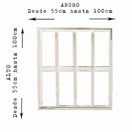 Adaptta  Fenstergitter ausziehbar 55×55–100×100 cm, weiß