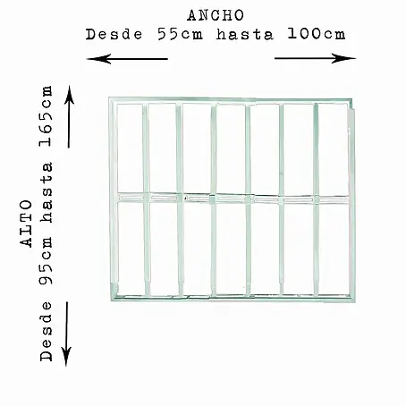 Adaptta  Fenstergitter ausziehbar 55×95–100×165 cm, weiß