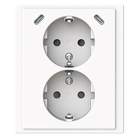 Busch-Jaeger  USB-Steckdose Safety+ mit 2x USB-C Studioweiß 202EUJRB2USBC-84