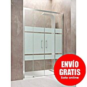 GME Mampara de ducha frontal Aktual Frost Spazio (An x Al: 190 x 195 cm, Serigrafiado, 8 mm, Plata brillo)