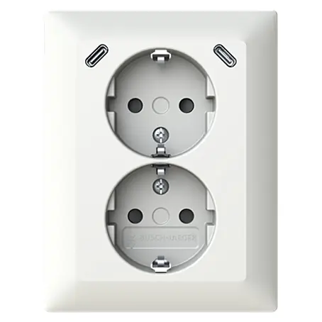 Busch-Jaeger  USB-Steckdose Safety+ mit 2x USB-C Alpinweiß 202EUJRB2USBC-914