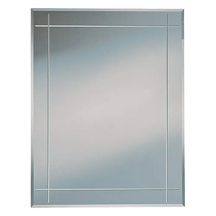 Kristall-Form Rillenschliffspiegel Karo - 70 x 90 cm, Eckig - Ein rechteckiger Spiegel mit einem schlichten, geradlinigen Design. Der Spiegel ist ideal für Badezimmer oder Ankleidezimmer.