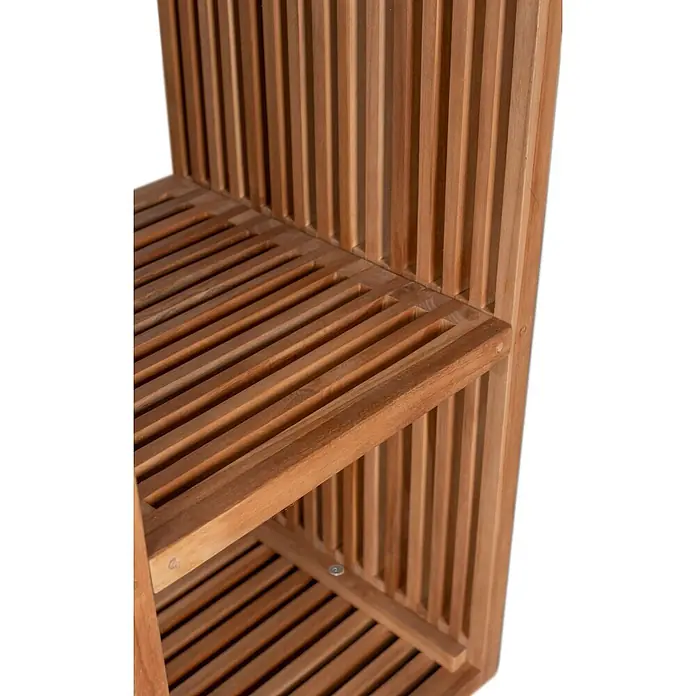 Bene Living Gewächshaus-Regal Teakregal 2 Fächer - 40 x 40 x 80 cm, Natur - Naturbraunes Regal aus Teakholz mit Lattenrosten.