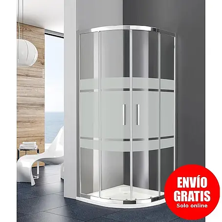 GME  Mampara de ducha semicircular Prestige Titan Frost Radio Roca