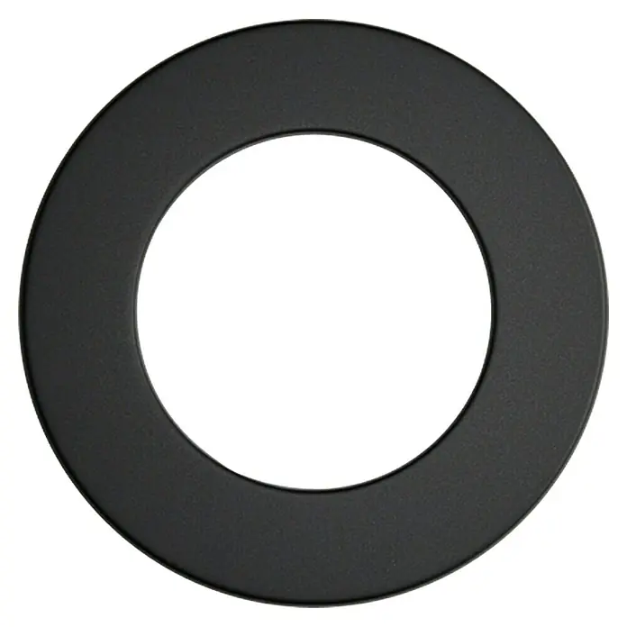 Ofenrohrrosette - Durchmesser: 120 mm, Senotherm lackiert, Schwarz - Schwarzer ringförmiger Leuchtenabdeckung für Decken- oder Wandleuchten, ideal für moderne Innenräume. Die runde Form sorgt für eine elegante Optik.