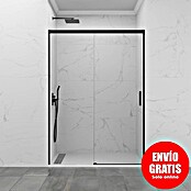GME Mampara de ducha frontal Basic (115 x 196 cm, Vidrio transparente, Negro) | BAUHAUS