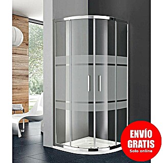GME Mampara de ducha semicircular Prestige (90 x 90 x 195 cm, Anodizado, Plata brillo)