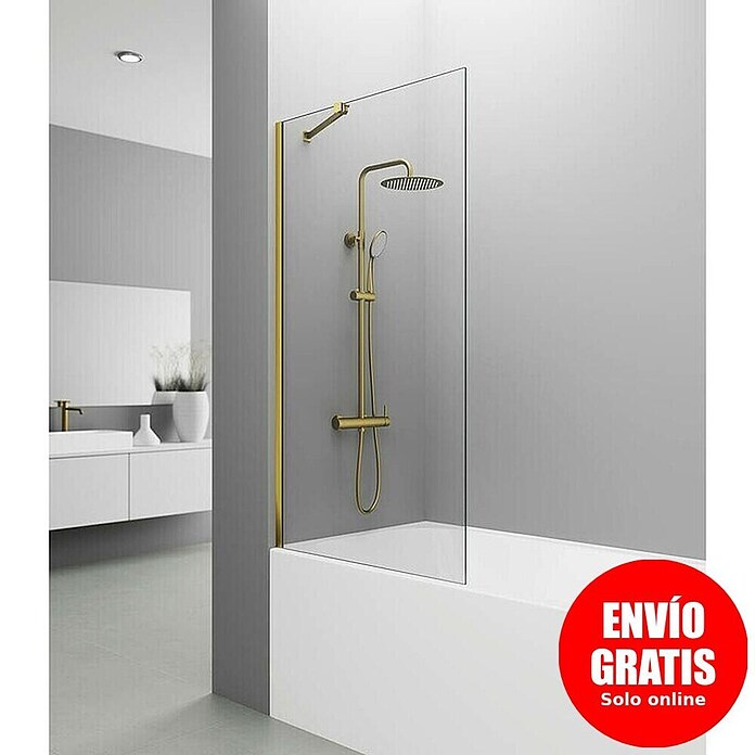 GME Mampara para bañera + brazo Screen (An x Al: 85 x 150 cm, Oro, Vidrio transparente) | BAUHAUS