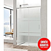 GME Mampara de ducha frontal Temple Frost (An x Al: 100 x 195 cm, Serigrafiado, 6 mm, Cromo)