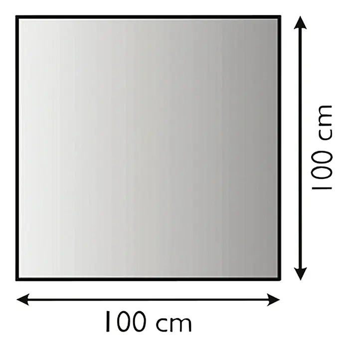 Lienbacher Ofenblech - Breite: 100 cm, Anthrazit - Quadratischer Spiegel mit den Maßen 100 cm x 100 cm, ideal für Badezimmer oder Flur, um Helligkeit und Raumgefühl zu erhöhen.
