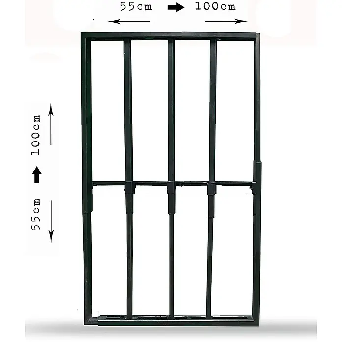 Adaptta Fenstergitter ausziehbar 55×55–100×100 cm, schwarz - Montage Fenstergitter: Fensterrahmenmontage - Schwarzes, verstellbares Metallschutzgitter mit Maßen 55-100 cm Höhe und 55-100 cm Breite.