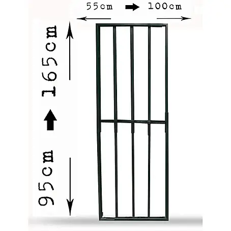 Adaptta  Fenstergitter ausziehbar 55×95–100×165 cm, schwarz