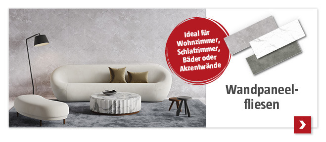 Wandpaneelfliesen hinter der Couch