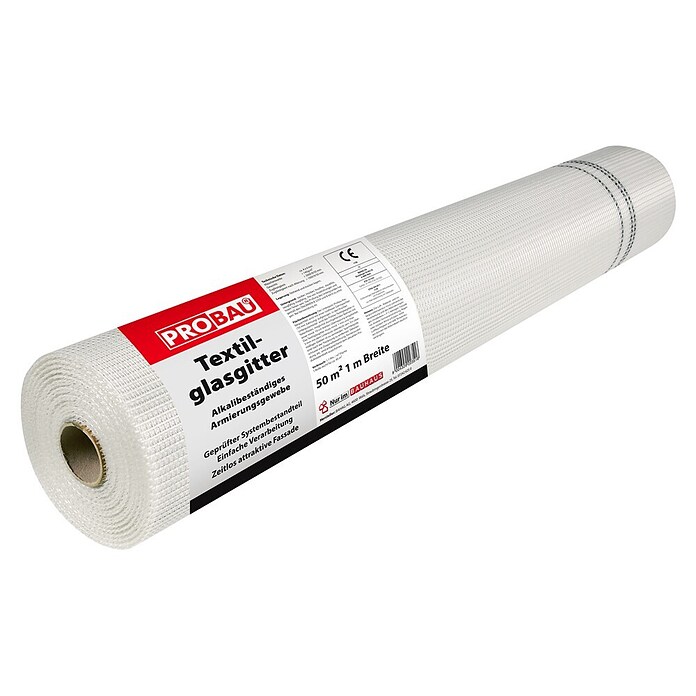 Probau Textilglasgitter (B x L: 1,1 x 50 m, Max. Anwendungsfläche: 45 m², Glasfaser) | BAUHAUS