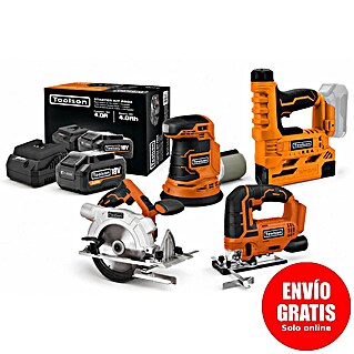 Toolson Juego de máquinas PRO (18 V, 1 batería, 4 Ah, 6 pzs.)