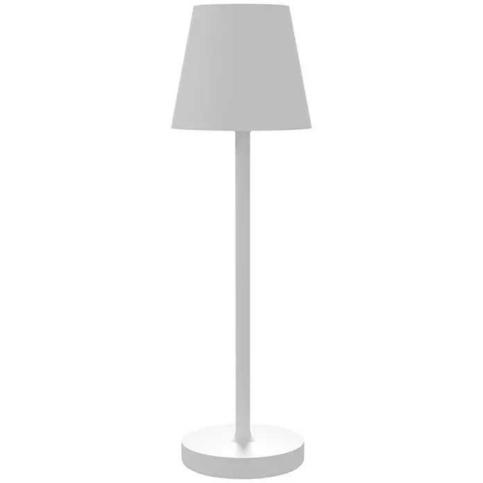 Homcom Tischleuchte - 20 W, L x B x H: 11,2 x 11,2 x 36,5 cm, Weiß, Weiß, Sonstige - Weiße Tischlampe mit konischem Schirm und rundem Fuß.