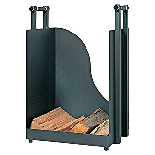 Lienbacher Cesta para leña Holzkorb (L x An: 36 x 40 cm, Acero, Antracita)