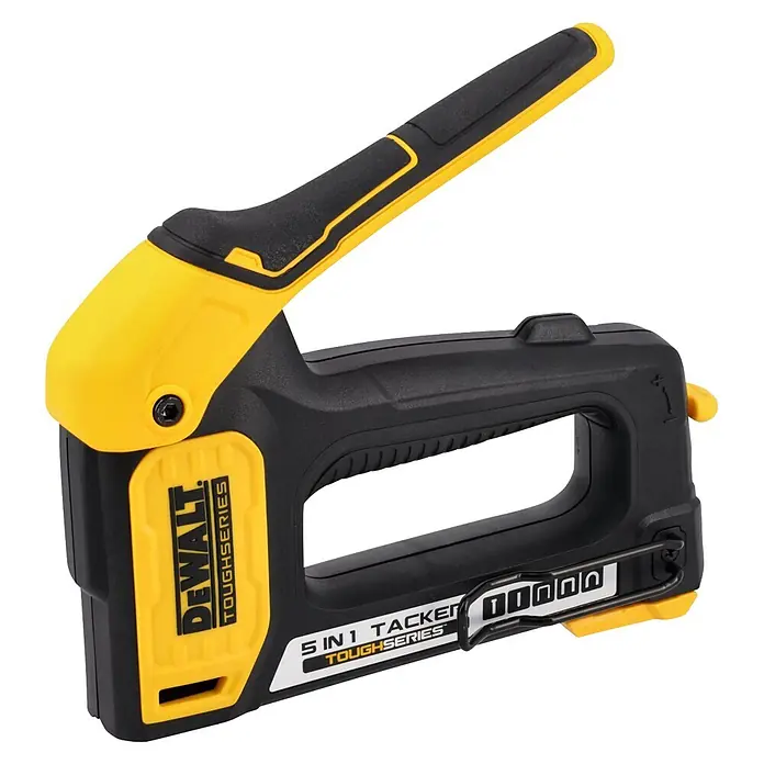 DeWalt Grapadora manual DWHT70510 - Profundidad de grapado: 6 mm - 14 mm - Una engrapadora DeWalt 5 en 1 amarilla y negra de la serie ToughSeries.