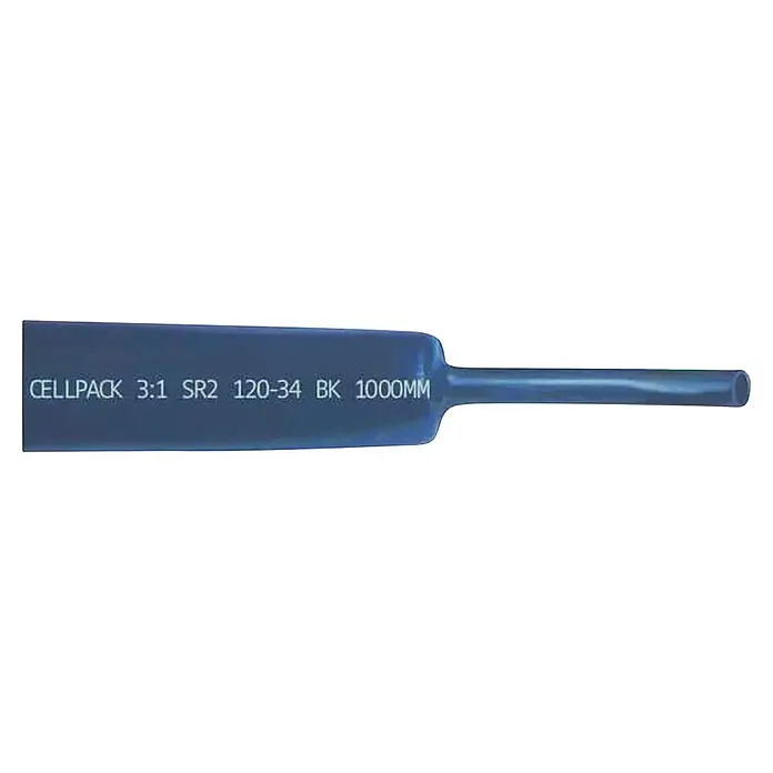 Cellpack Schrumpfschlauch mit Kleber Schrumpfrate:3:1 12 mm 3 mm - Schwarz - Linke Seitenansicht