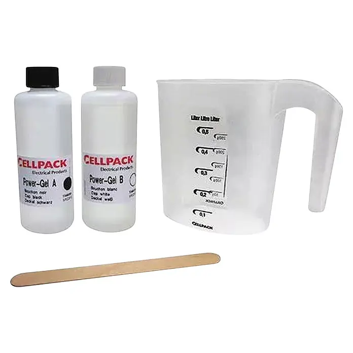 Cellpack Set 2-Komponenten Silikongel - Transparent - Diagonale Ansicht