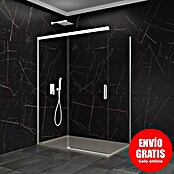 GME Mampara de ducha esquinera Basic (L x An x Al: 70 x 135 x 195 cm, Vidrio transparente, Blanco) | BAUHAUS