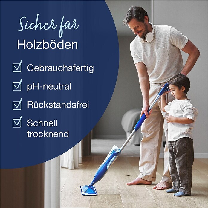 Bona Spray Mop für Holzfußböden (Mikrofaser, 1 x Bona Spray Mop, 1 x Bona Spray Mop Refiller (Kartusche), 1 x Bona Mikrofaser-Reinigungspad)