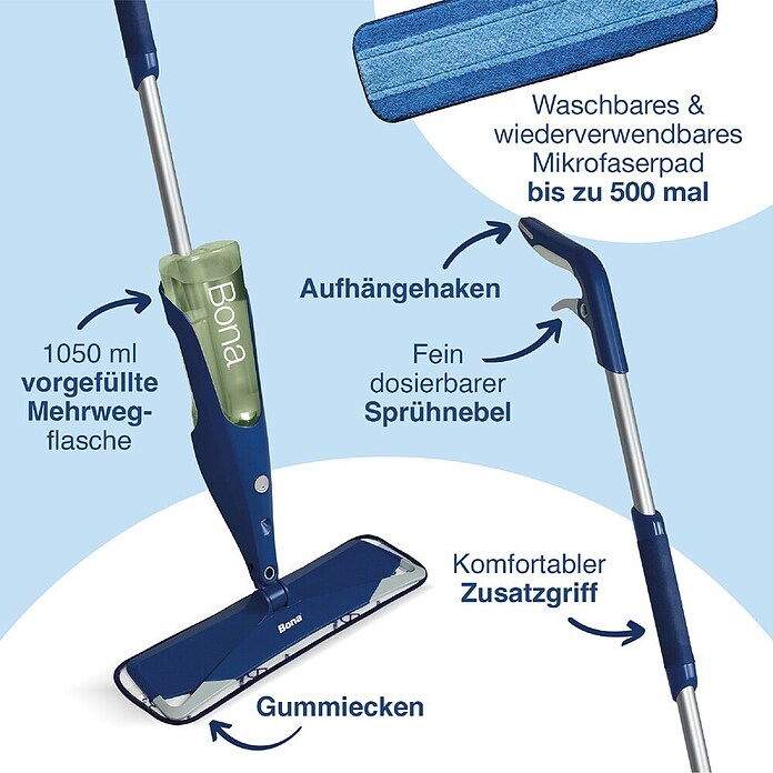 Bona Spray Mop für Fliesen- und Laminatböden (Mikrofaser, null)