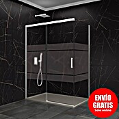 GME Mampara de ducha frontal Basic (L x An x Al: 70 x 165 x 196 cm, Vidrio serigrafiado, Blanco) | BAUHAUS